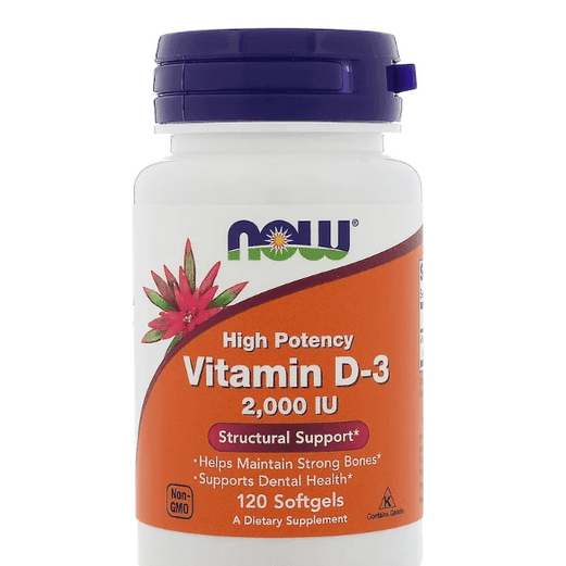 Now , Vitamin D-3 High Potency , 2,000 IU, 120 Softgels - Med7 Online