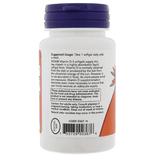 NOW HIGH POTENCY VITAMIN D3 2000IU SOFTGEL 120s