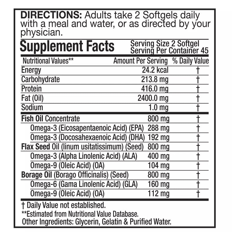 NF OMEGA 3.6.9 Fish oil, Flax seed & Borage oil Complex 90S - Med7 Online