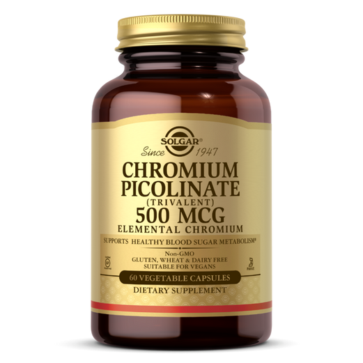 SOLGAR CHROMIUM PICOLINATE 500 MCG VEGETABLE CAPSULES - Med7 Online