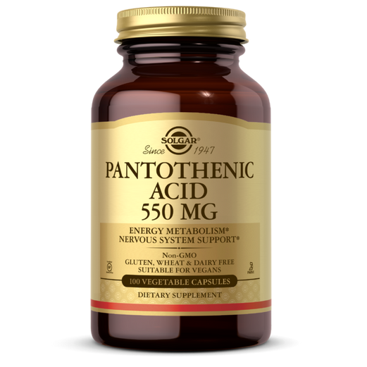 SOLGAR PANTOTHENIC ACID 550 MG VEGETABLE CAPSULES 100S - Med7 Online