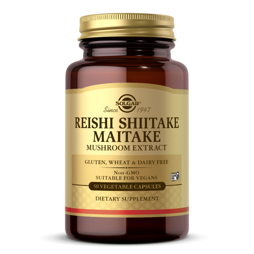 SOLGAR REISHI SHIITAKE MAITAKE MUSHROOM EXTRACT VEGETABLE CAPSULES 50S - Med7 Online