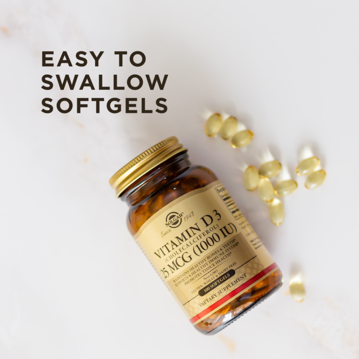 SOLGAR VITAMIN D3 (CHOLECALCIFEROL) 25 MCG (1000 IU) SOFTGELS - Med7 Online