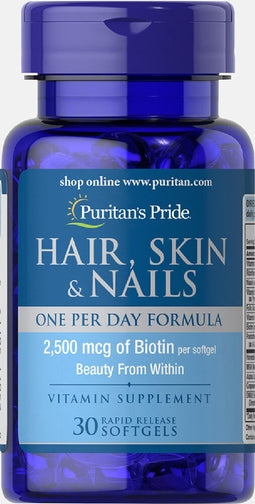 Puritans Pride Hair Skin Nails Softgels 30’s: