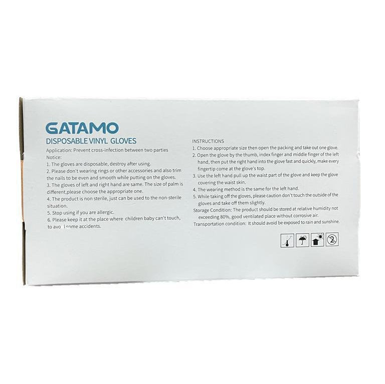 Gatamo Vinyl Powder Free Gloves, 100 Pieces, Large - Med7 Online