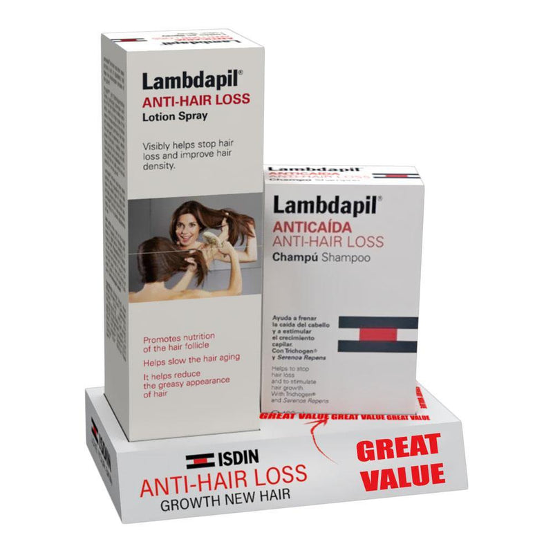 Isdin Lambdapil Anti-Hair Loss Lotion Spray + Shampoo 2's PROMO - Med7 Online