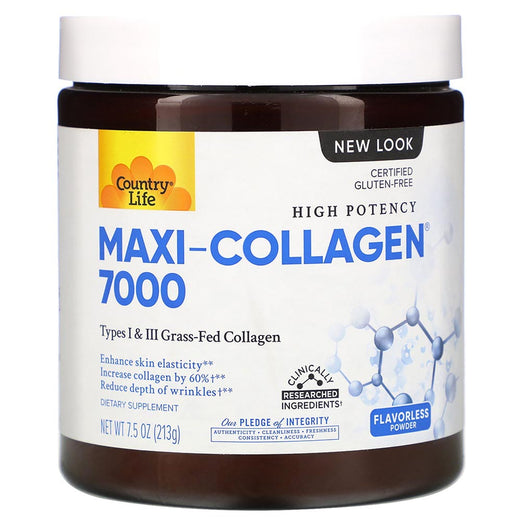 COUNTRY LIFE Maxi-Collagen(High Potency) C & A + Biotin Powder, 213gm.