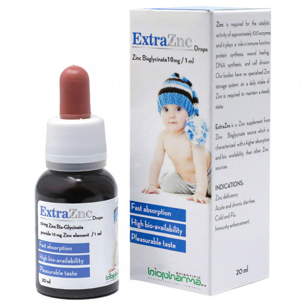 Biopharma - ExtraZnc Zinc Bisglyciante Drops Supplement, 10mg/1ml, 20ml
