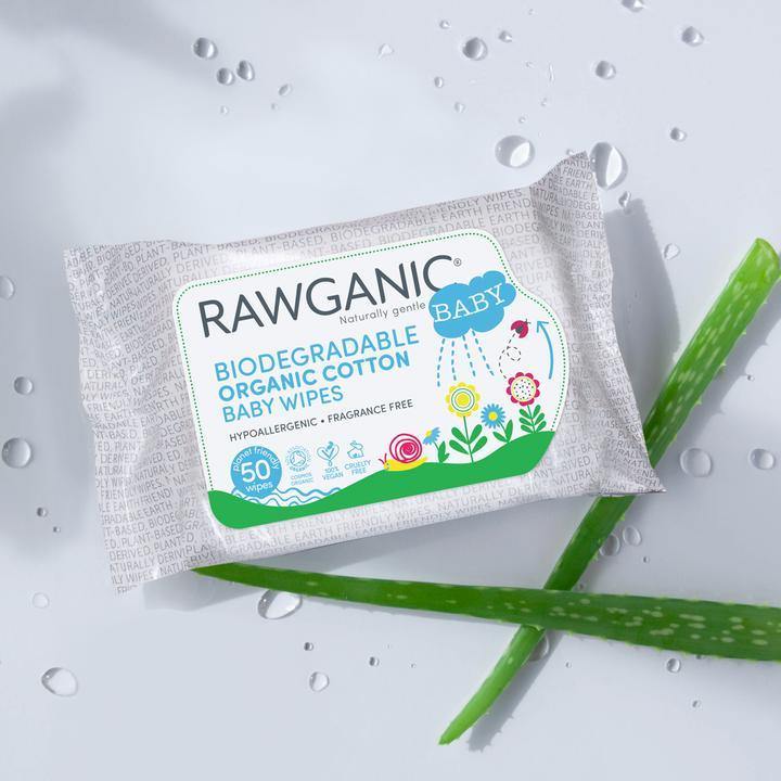Rawganic Biodegradable Organic Cotton Baby Wipes 50s - Med7 Online