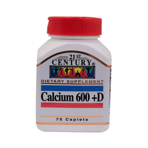 21st century calcium 600 + vitamin d caplet 75’s - Med7 Online