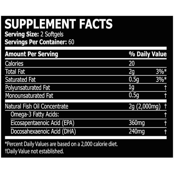 Core Champs Omega-3 Fish Oil 1000mg, 120 Softgels, 60 Servings in UAE