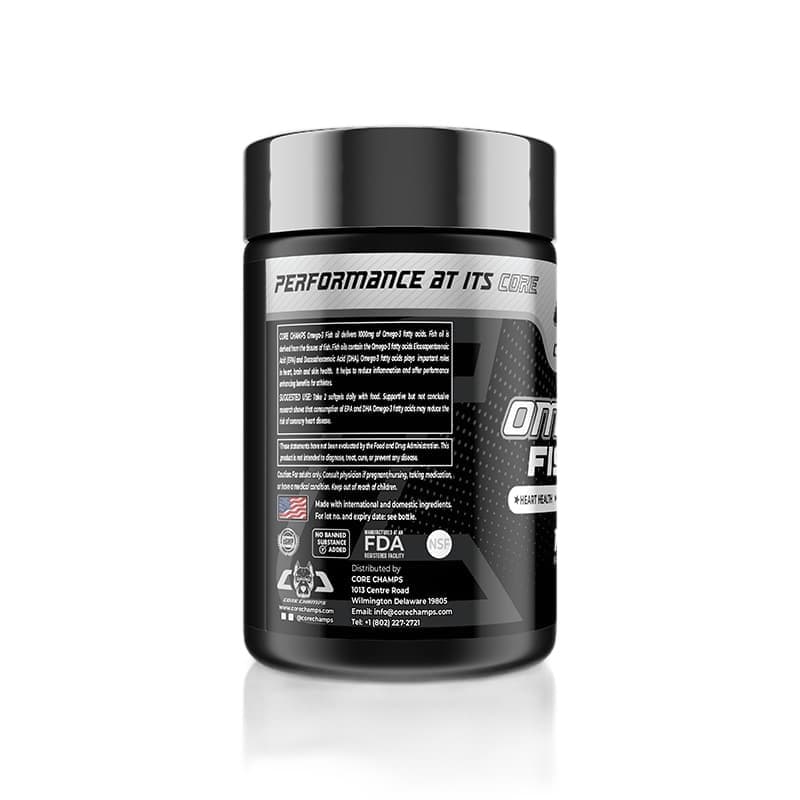 Core Champs Omega-3 Fish Oil 1000mg, 120 Softgels, 60 Servings in UAE