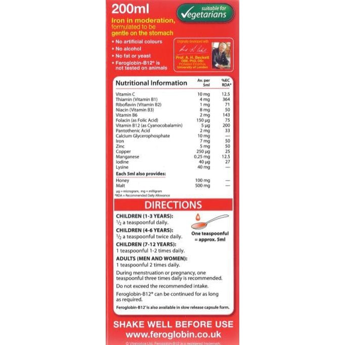 Vitabiotics - Feroglobin LiquidB12 Pack 200ML - Med7 Online