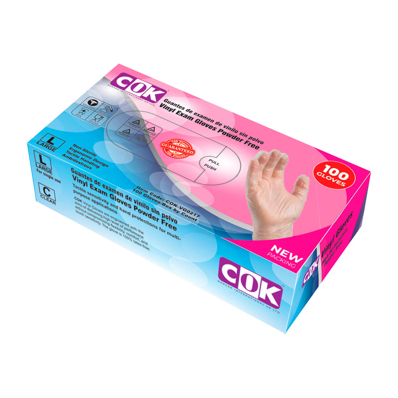 COK VINYL GLOVES POWDER FREE 100S - Med7 Online
