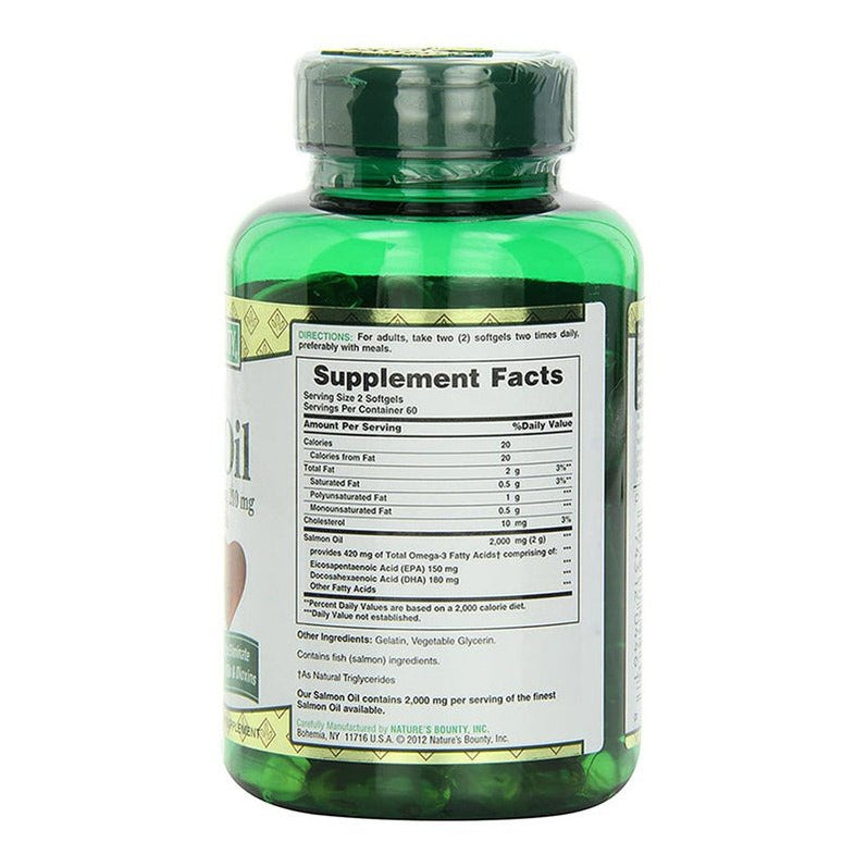 Nature's Bounty Cold Water Salmon Oil Dietary Supplements, 1000mg, 120 Softgels - Med7 Online