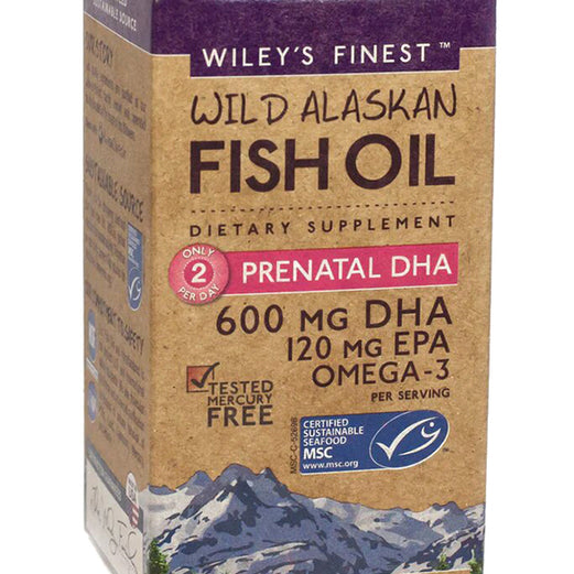 Wileys Finest Fish Oil Prenatal EPA + DHA Omega-3 Dietary Supplement, 600mg, 60 Softgels