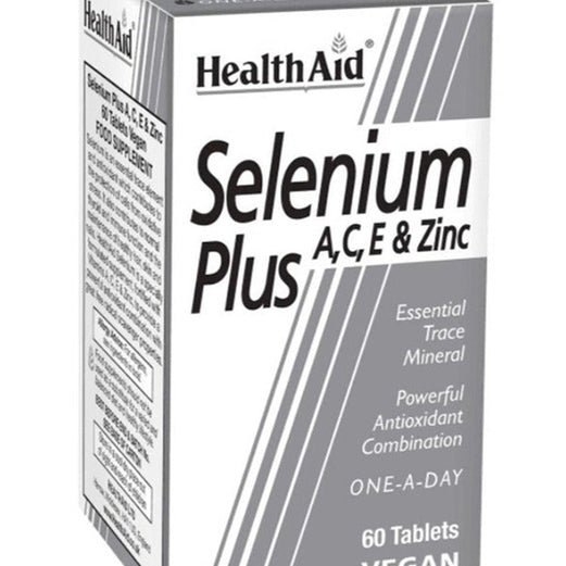 المساعدات الصحية السيلينيوم بالإضافة إلى أ، ج، ه والزنك 60 قرص 