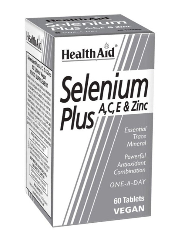 HEALTH AID SELENIUM PLUS A,C,E & Zinc 60 Tablets