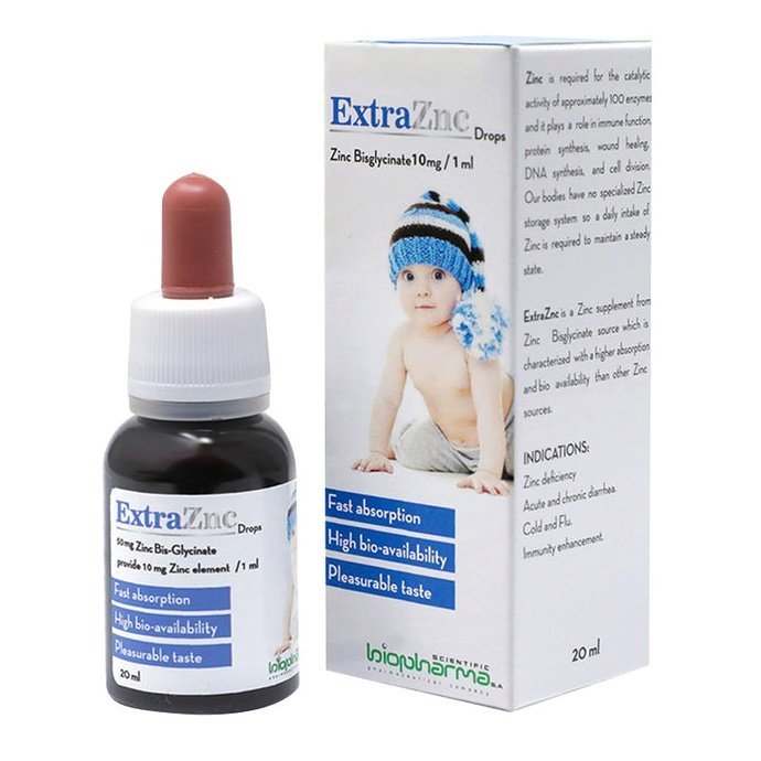 Extraznc Tab Biopharma - ExtraZnc Zinc Bisglyciante Drops Supplement, 10mg/1ml, 20ml ...