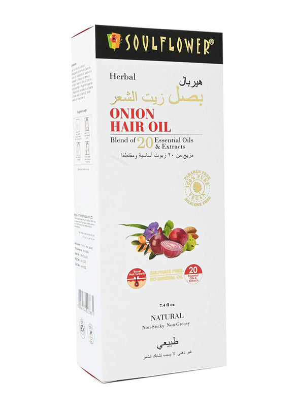 Soulflower Herbal Onion Hair Oil for All Hair Types, 220ml