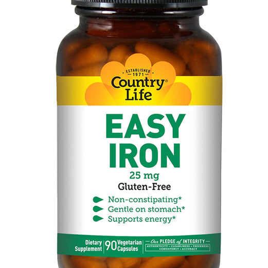 Country Life Easy Iron Dietary Supplement, 25mg, 90 Capsules