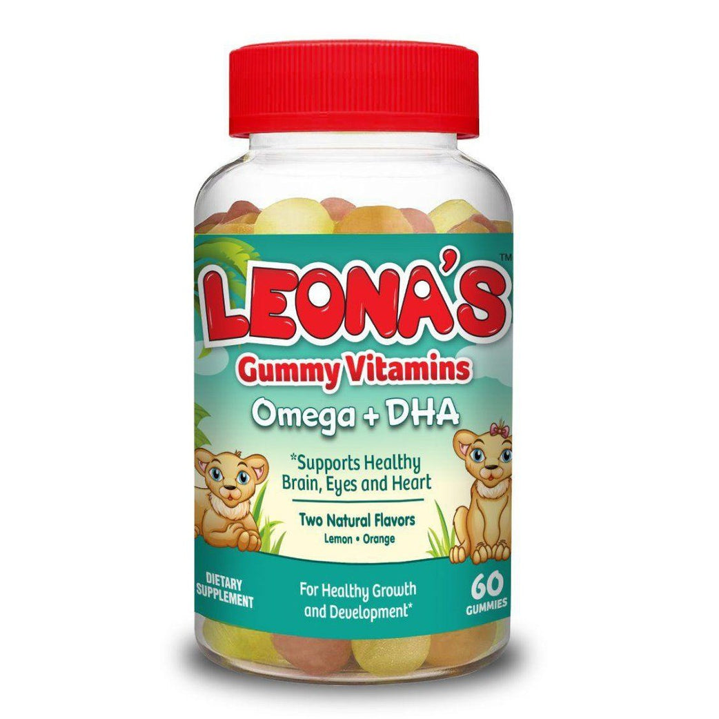 Leona's Gummy Vitamins with Omega + DHA Bottle of 60 Gummies - Lemon & Orange Flavours - Med7 Online