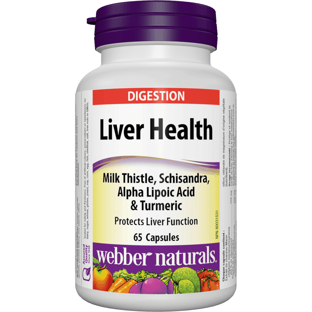 Webber Naturals Liver Health Milk Thistle, Schisandra, Alpha Lipoic Acid & Turmeric 65 Caps - Med7 Online