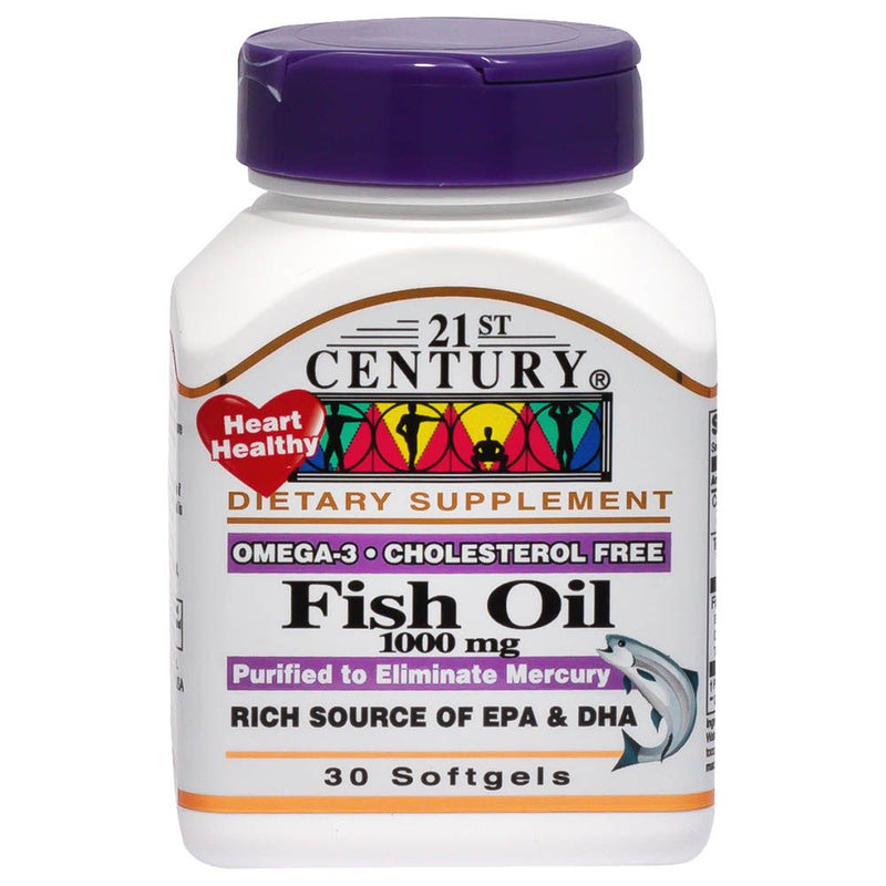 21st Century - Fish Oil 1000 mg - Omega-3 30 Softgels - Med7 Online