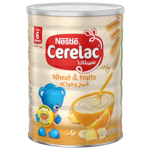 Nestle - Cerelac Cereals With Iron+ Wheat & Fruits 1Kg Tin