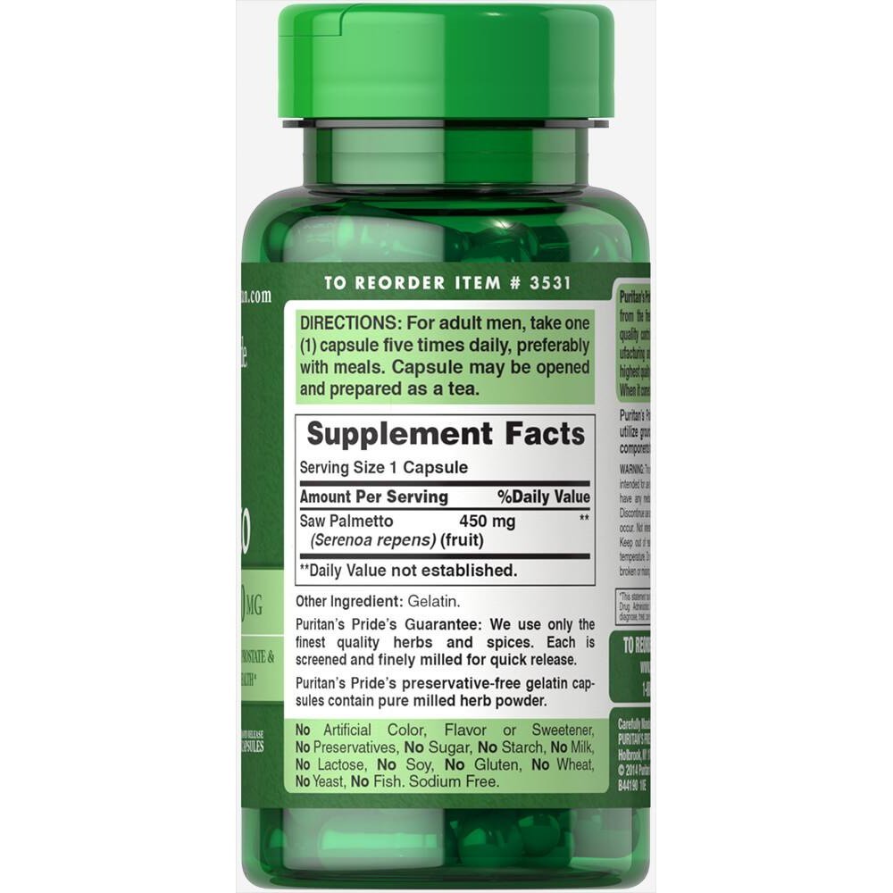 Puritan's Pride Saw Palmetto 450 mg - Med7 Online